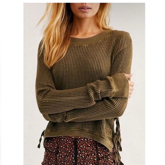 Free People One Cropped Interlaken Thermal Top - Picture 1 of 5